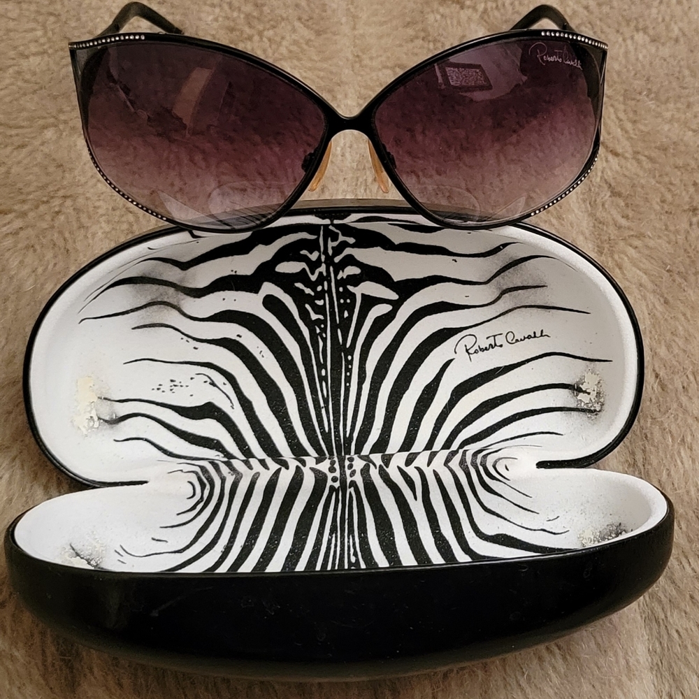 Roberto Cavalli rhinestone frame sunglasses with original case